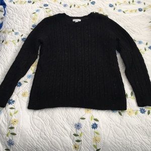 Charter Club Black Speckled Sweater Sz M